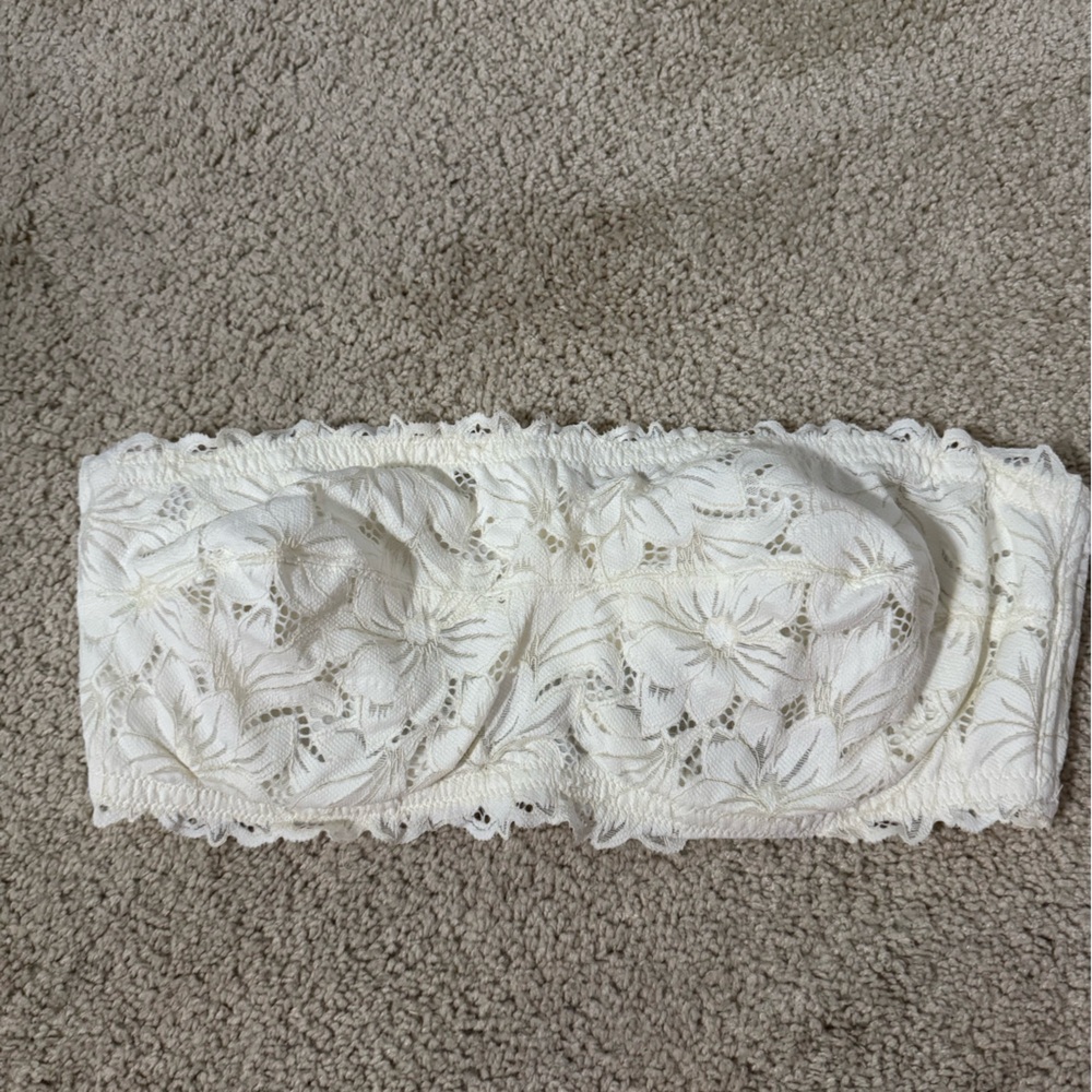 Aerie Real Power Beach Daze Lace Unlined Bandeau Bra